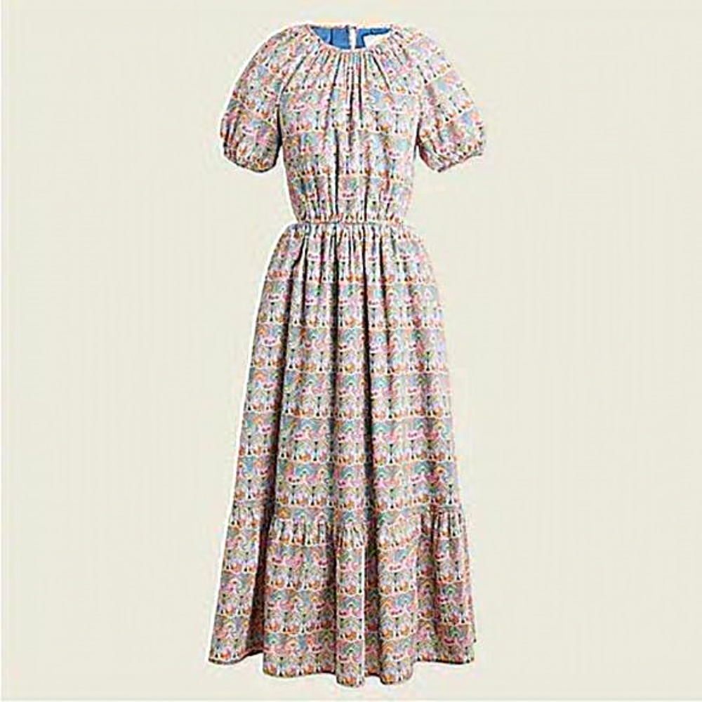 J crew side back cutout dress liberty floral print Sz 12‎